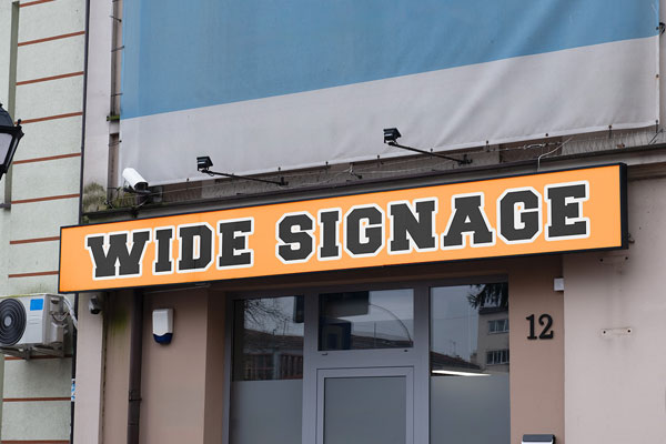Perspective View of Super Wide Signage Mockup