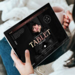 Perspective View of Tablet Mockup in Woman’s Hands