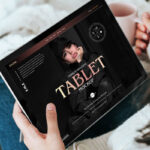 Perspective View of Tablet Mockup in Woman’s Hands