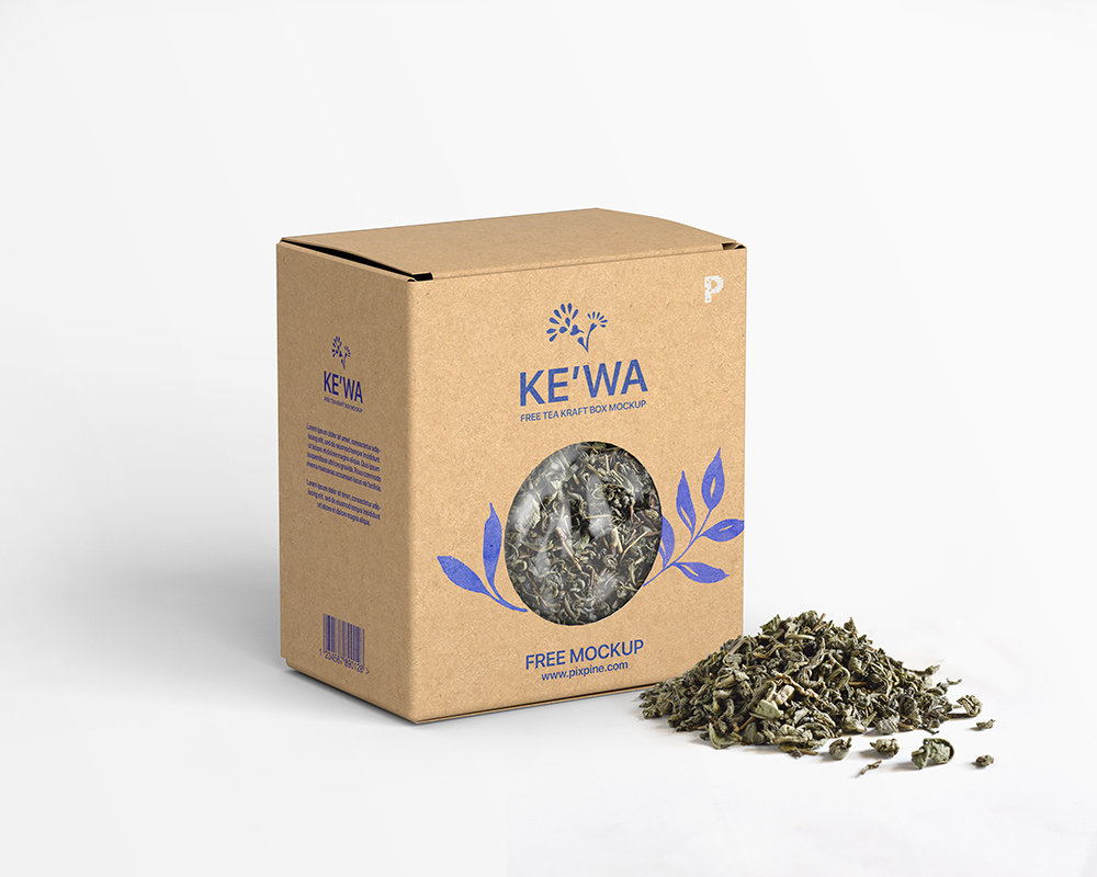 Perspective View of Tea Kraft Box Mockup