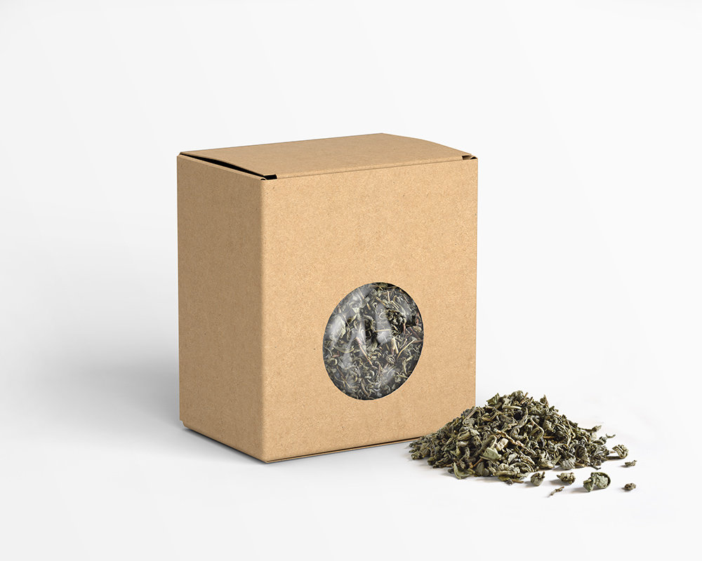 Perspective View of Tea Kraft Box Mockup