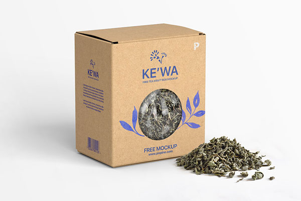 Perspective View of Tea Kraft Box Mockup