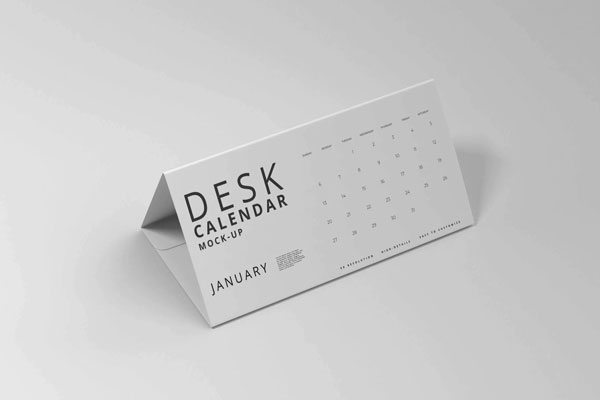 Perspective View of Tent Calendar Mockup