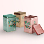 Perspective View of Three Tin Canisters Mockup
