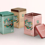 Perspective View of Three Tin Canisters Mockup