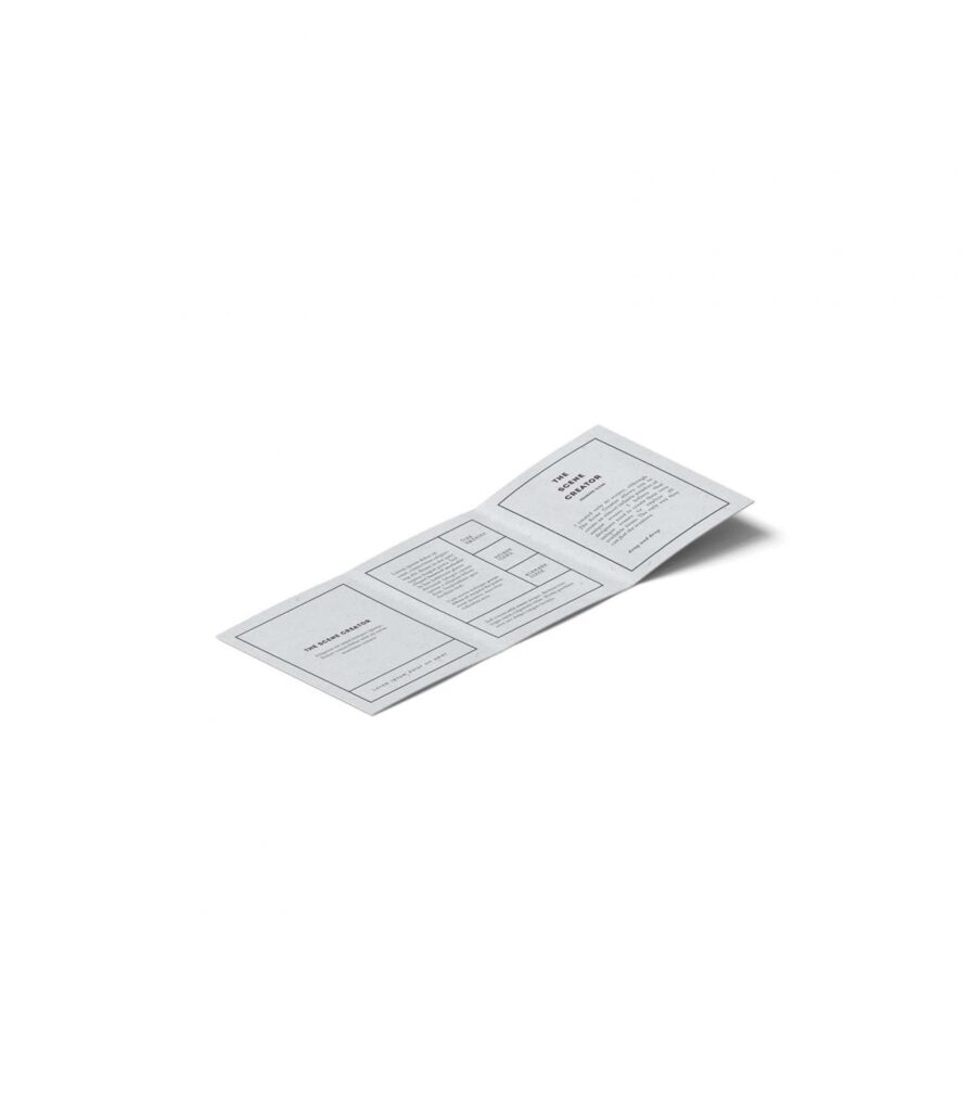 Perspective View of Trifold Open Business Card Mockup