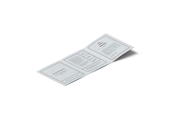 Perspective View of Trifold Open Business Card Mockup