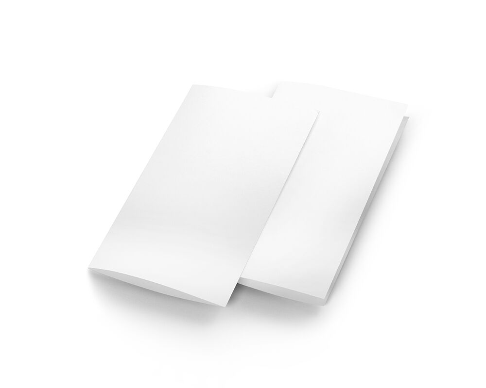 Perspective View of Two Bi-fold Brochures Mockup
