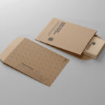 Perspective View of Two Kraft Paper Mailer Mockup