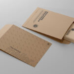 Perspective View of Two Kraft Paper Mailer Mockup