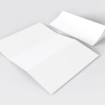 Perspective View of Two Open and a Close Tri Fold Brochures Mockup