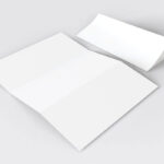Perspective View of Two Open and a Close Tri Fold Brochures Mockup