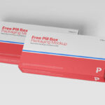 Perspective View of Two Pill Packaging Mockup