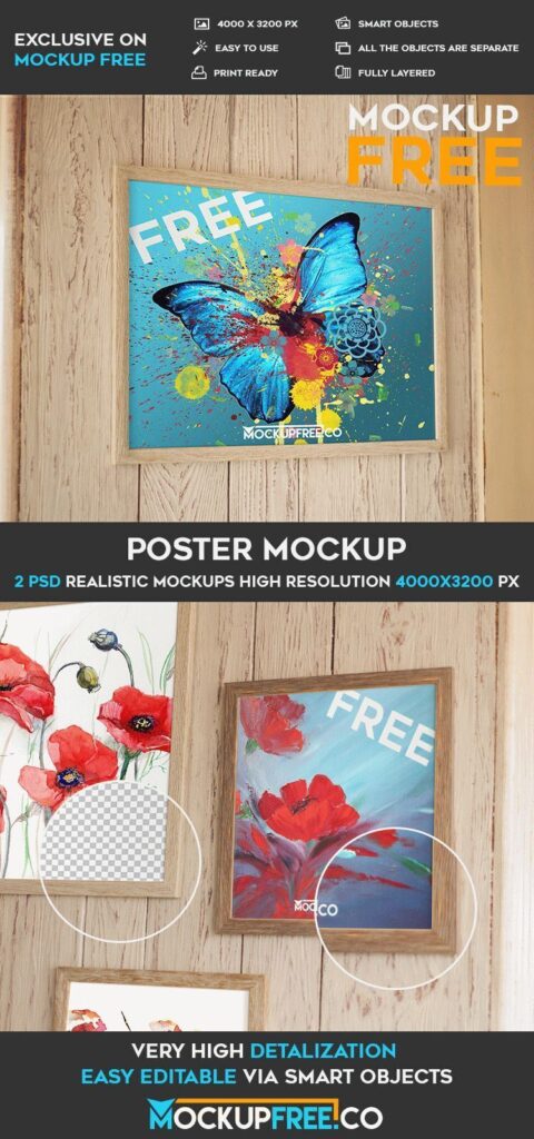 Perspective View of Two Poster Mockups