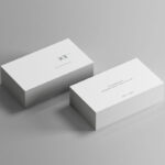 Perspective View of Two Stacks of Business Cards Mockup
