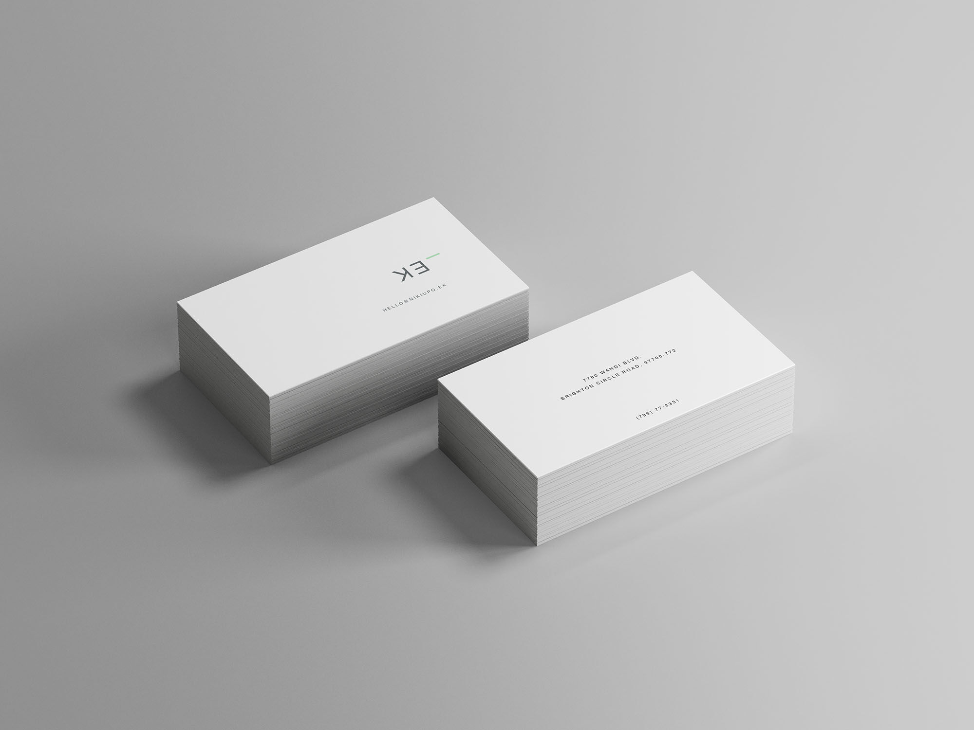 Perspective View of Two Stacks of Business Cards Mockup FREE PSD