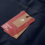 Perspective View of Two Tags Hanging Off a Bag Mockup