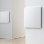Perspective View of Two Wall Wayfinding Signs Mockup