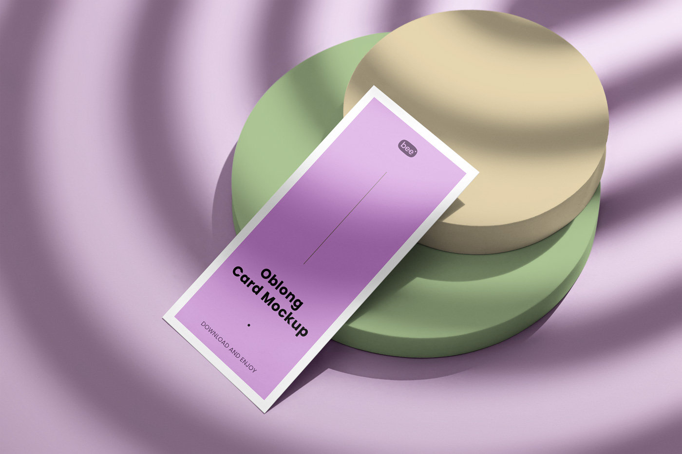Perspective View of Vertical Paper Card Mockup with Stand FREE PSD
