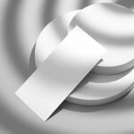 Perspective View of Vertical Paper Card Mockup with Stand
