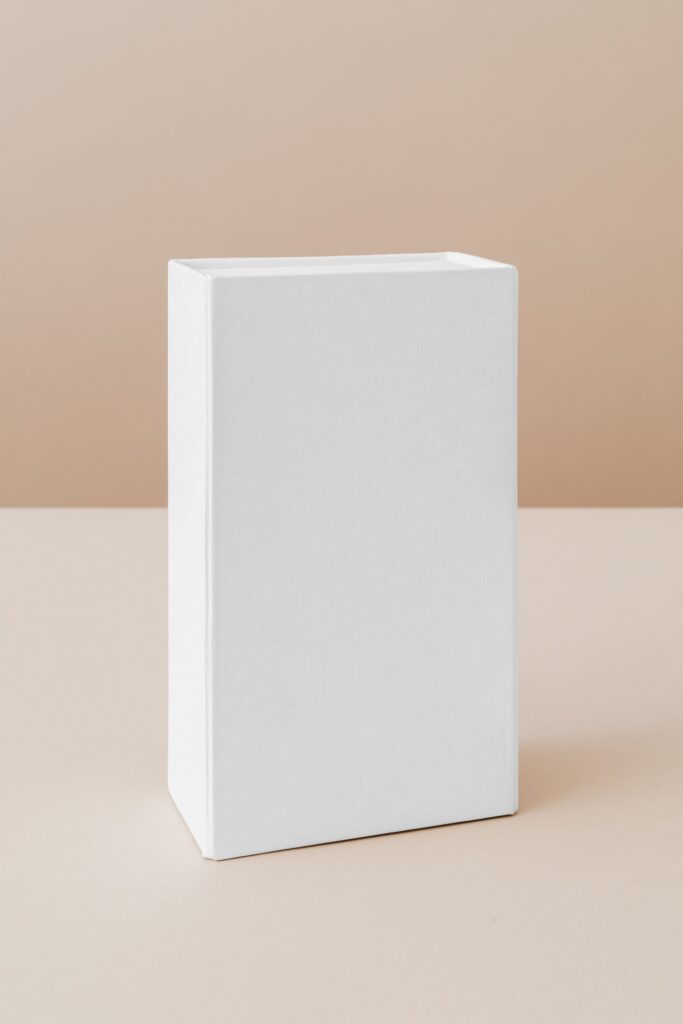 Perspective View of Vertical Standing Box Mockup