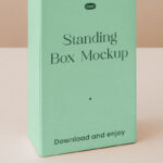 Perspective View of Vertical Standing Box Mockup