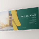 Perspective View of Wall Billboard Mockup