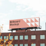 Perspective View of Wide Billboard Mockup