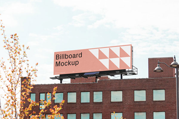 Perspective View of Wide Billboard Mockup