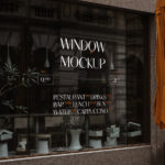 Perspective View of Window Decal Mockup