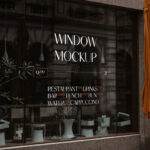 Perspective View of Window Decal Mockup