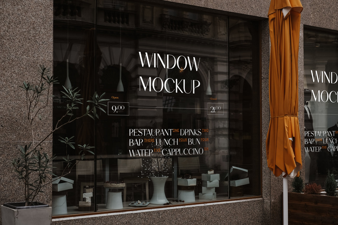Perspective View of Window Sticker Mockup FREE PSD