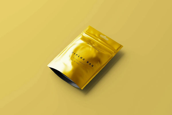 Perspective View of Ziploc Bag Mockup