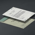 Perspective View Overlapping A4 Letterhead and C4 Envelope Mockup