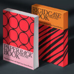 Perspective View Standing Double Paperback Books Mockup
