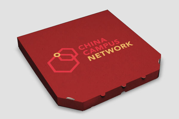 Perspective View Pizza Box Mockup on Floor with Ingredients Around