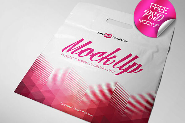 Perspective View Plastic Shopping Bag Mockup