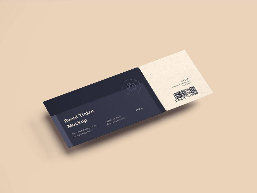 Perspective View on the Ground Ticket Mockup