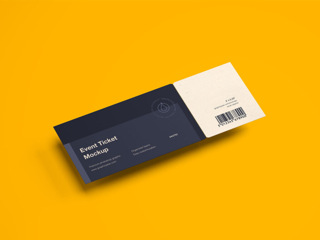 Perspective View on the Ground Ticket Mockup