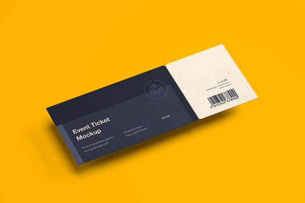 Perspective View on the Ground Ticket Mockup
