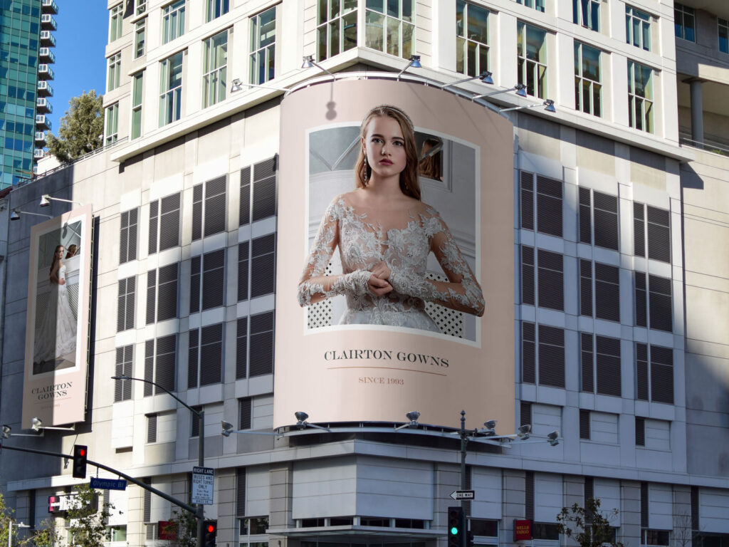 Perspective View Spectacular Billboard Mockup on the Building