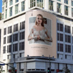 Perspective View Spectacular Billboard Mockup on the Building