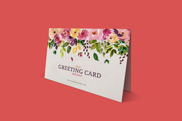Perspective View Standing Greeting Card Mockup