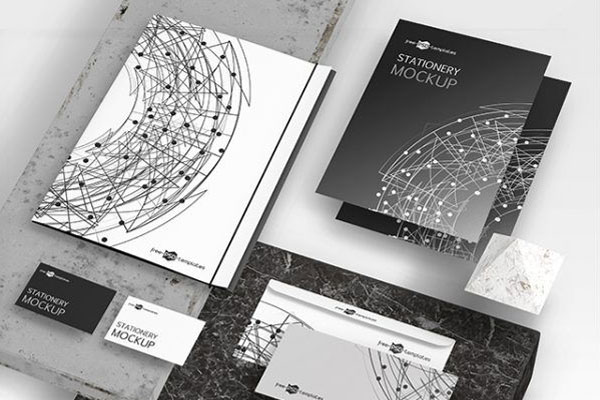 Perspective View Stationery Scene Creator Mockup