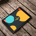 Perspective View Tablet Mockup with a Cup of Coffee