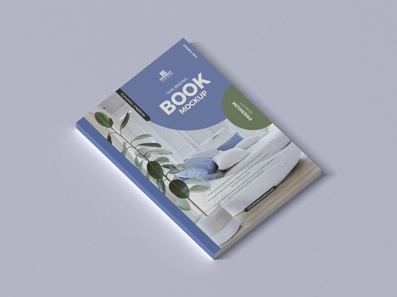 Perspective View Tape Binding Book Mockup