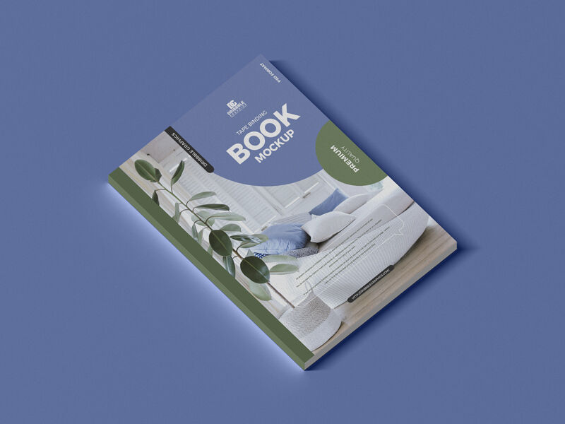 Perspective View Tape Binding Book Mockup