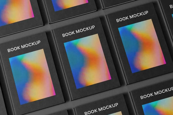 Perspective Vision of Book Grid Mockup