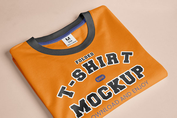 Perspective Vision of Folded T-shirt Mockup