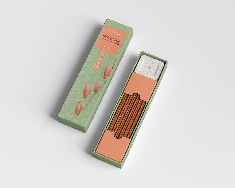 Perspective Vision of Incense Packaging Mockup